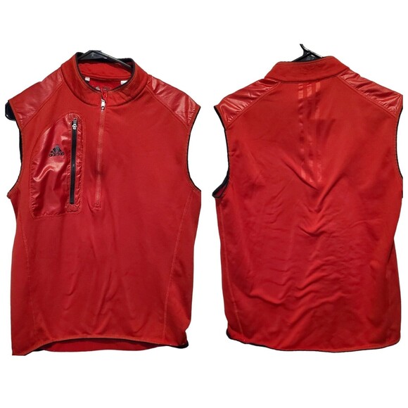 Adidas ClimaHeat Men's Size SMALL Red Vest Chest Pocket - Picture 1 of 10